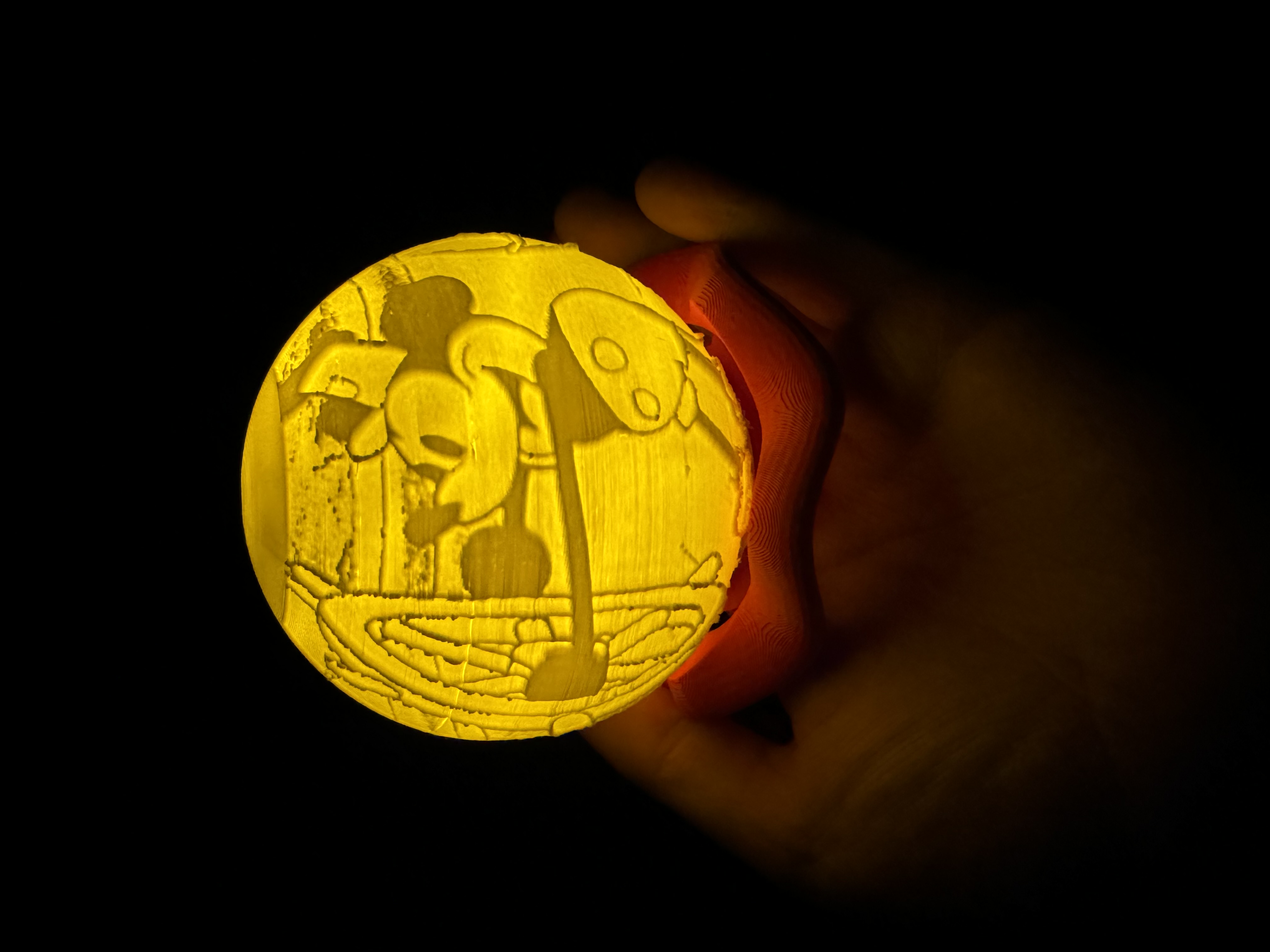 Steamboat Willy Mickey Mouse Globe Lithophane
