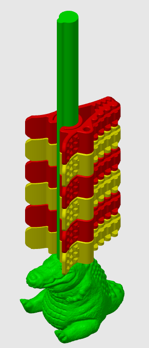 Chubby Croc Crocodile Bag Clip Stand 3D model thumbnail