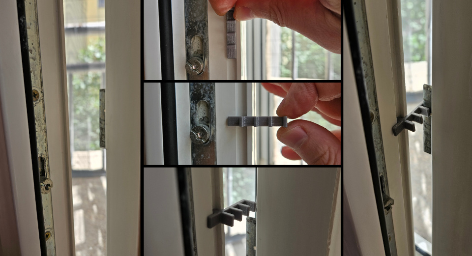 Draft spacer clip for windows/doors with insulated PVC and aluminium frames