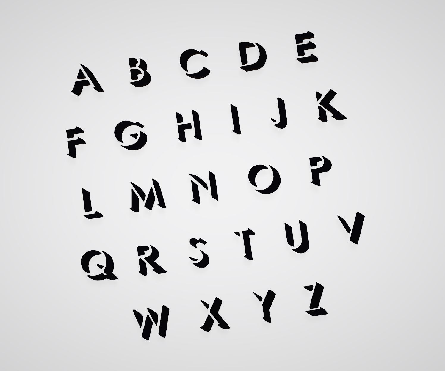 Shadow Letters Alphabet by ep.shapes | Download free STL model ...