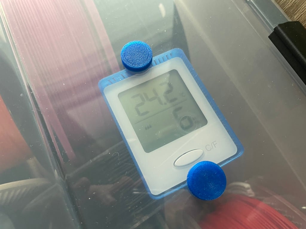 Magnetic holder for Clas Ohlson/Cotech thermo-/hygrometer