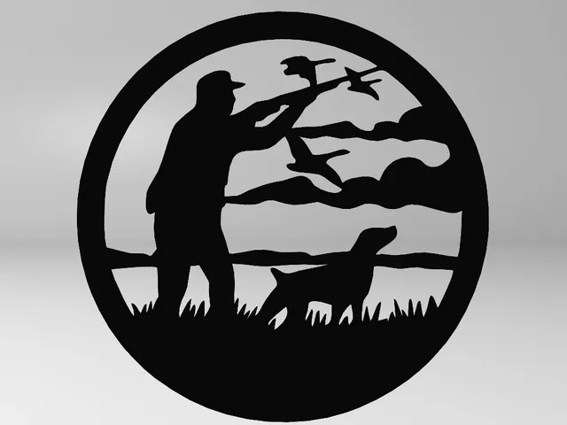 line art hunter, wall art hunter with greyhound, 2d art hunter with greyhound, picture hunter