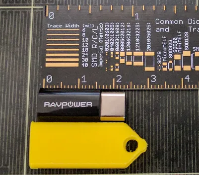Type C to microUSB keychain holder