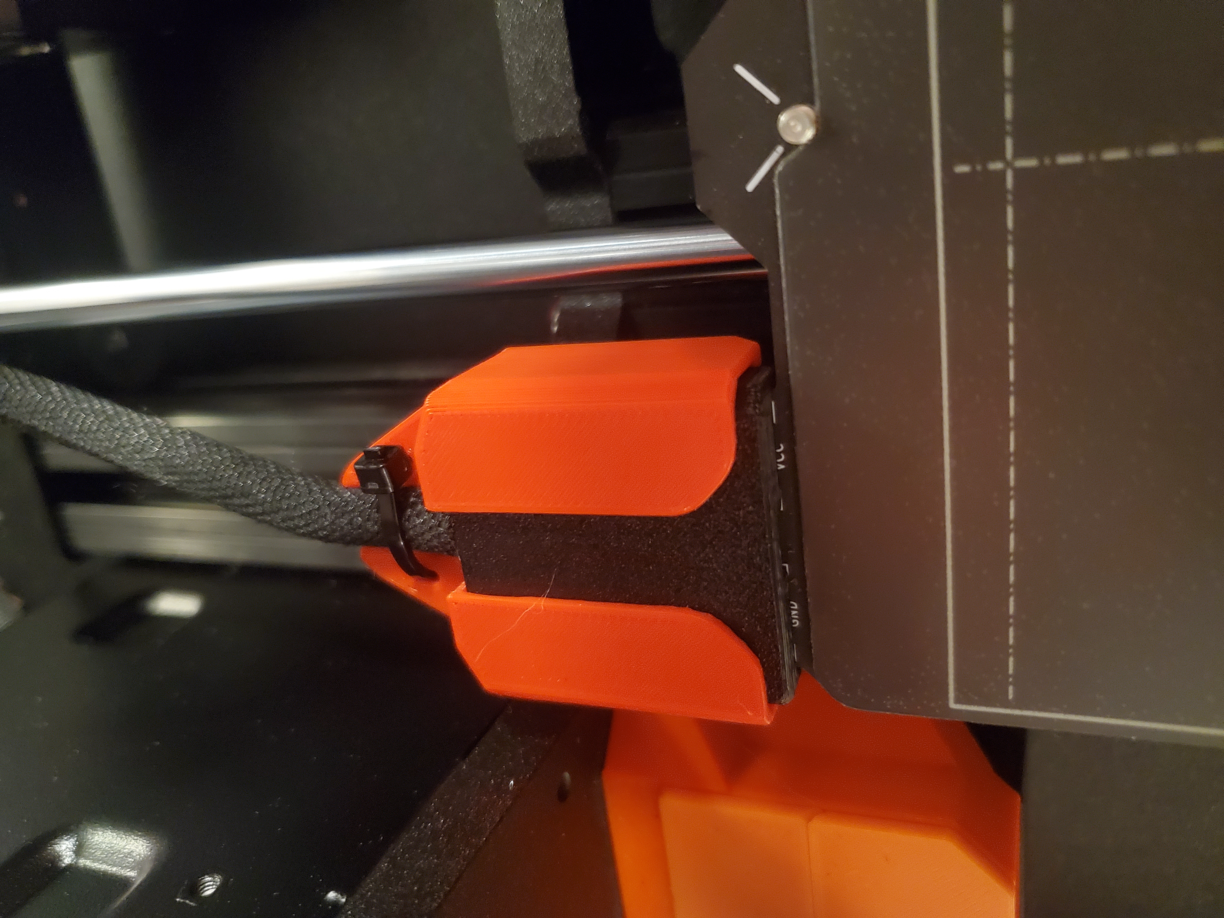 Prusa Mk4 Bed Cable Support with Zip Tie Holes