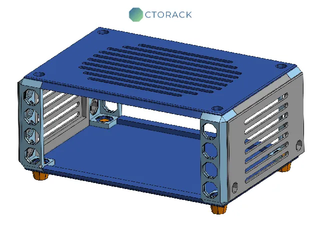 Octorack - Fully 3D Printable Network Rack (Zero hardwarde required)