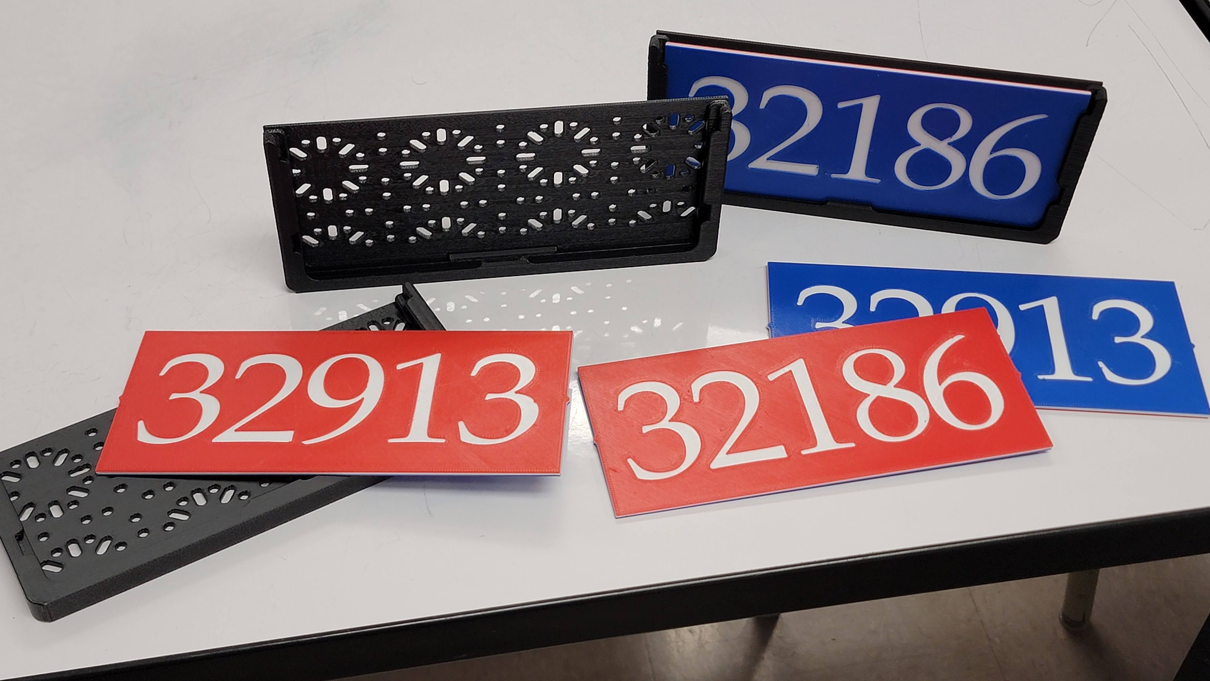 FTC Robot Number Plates & Holder