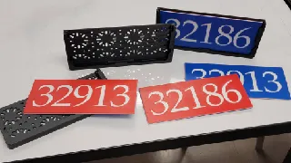FTC Robot Number Plates & Holder