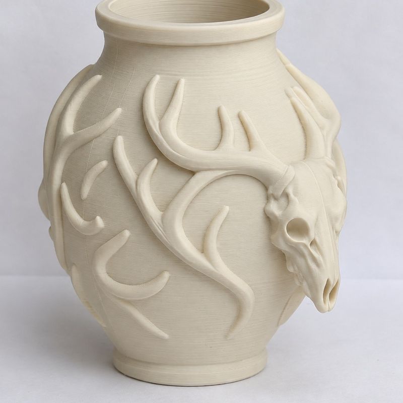 Deer Skull Antler Flower Vase by VASEE | 3D Printable Vases | Download ...