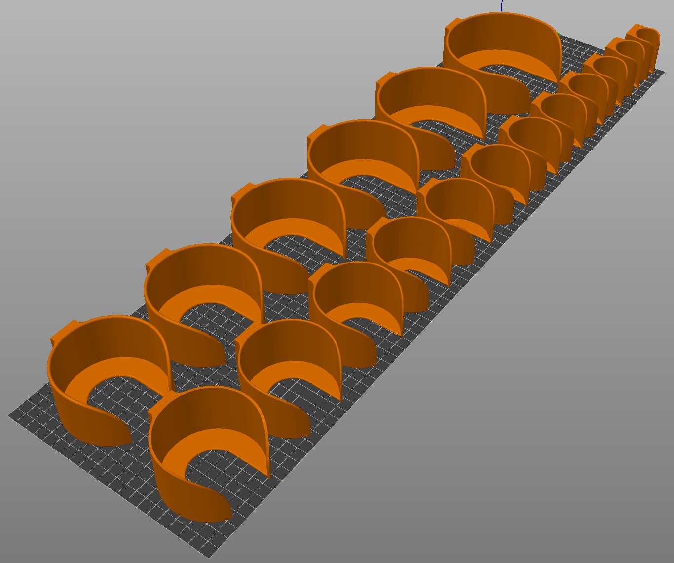 Multiboard bottle holders with open bottom in various sizes 3D model thumbnail