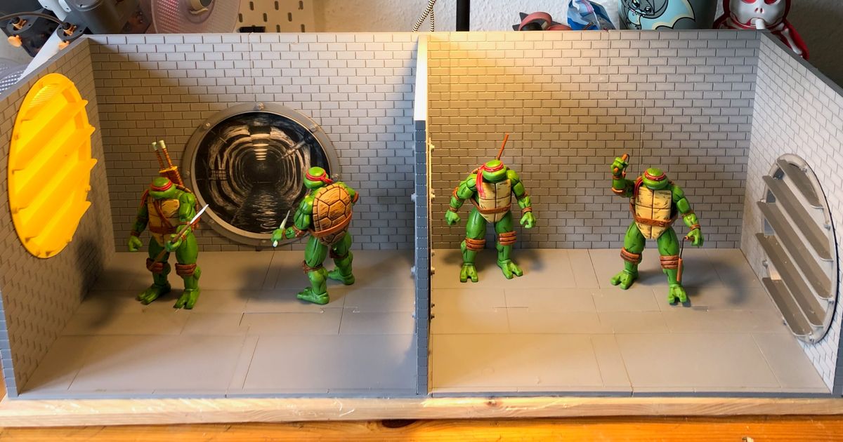 Teenage Mutant Ninja Turtles Sewer Diorama Playset Ikea Billy 80cm Edition By Punkwok Customs 