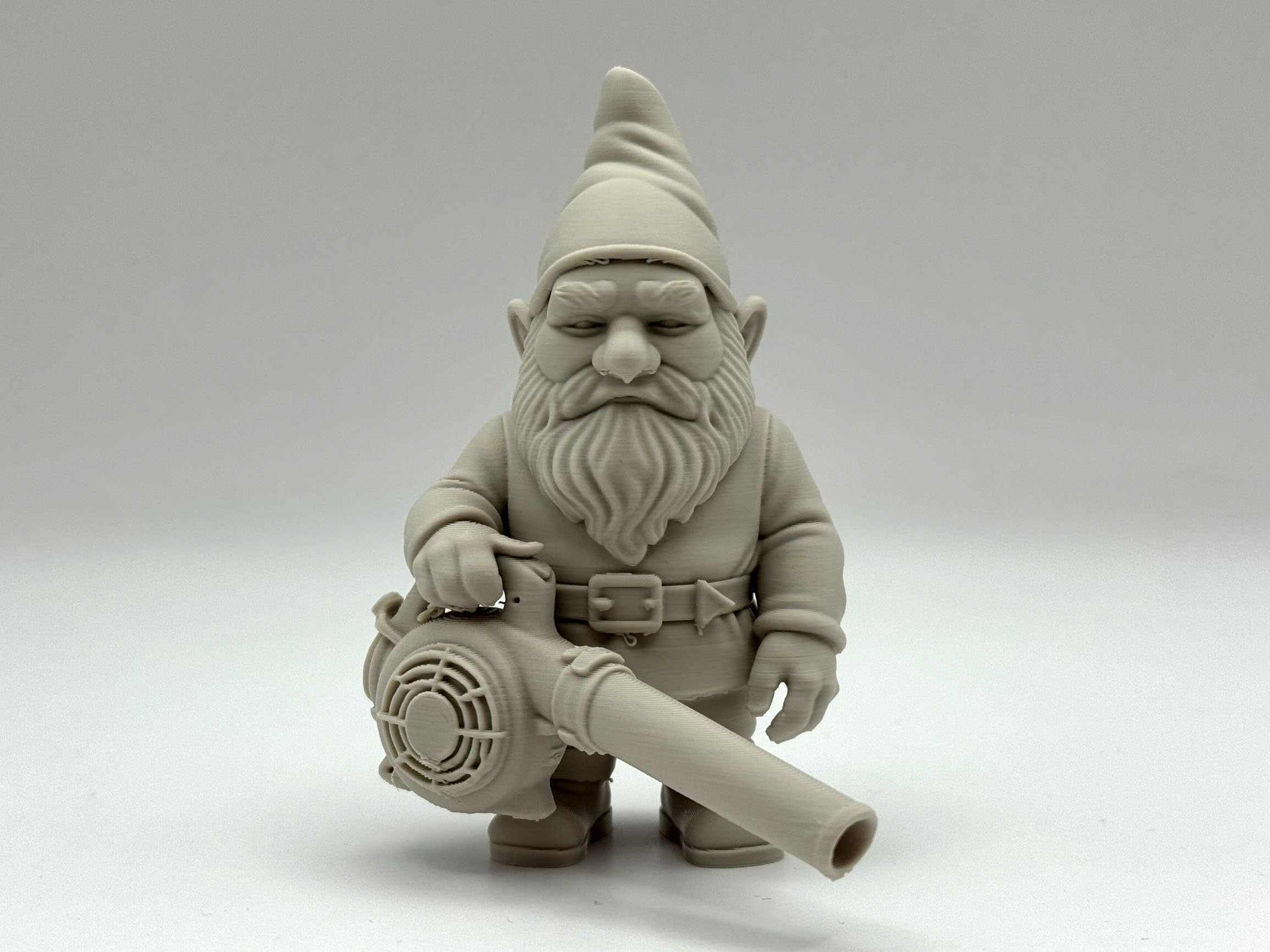Leaf Blower Garden Gnome