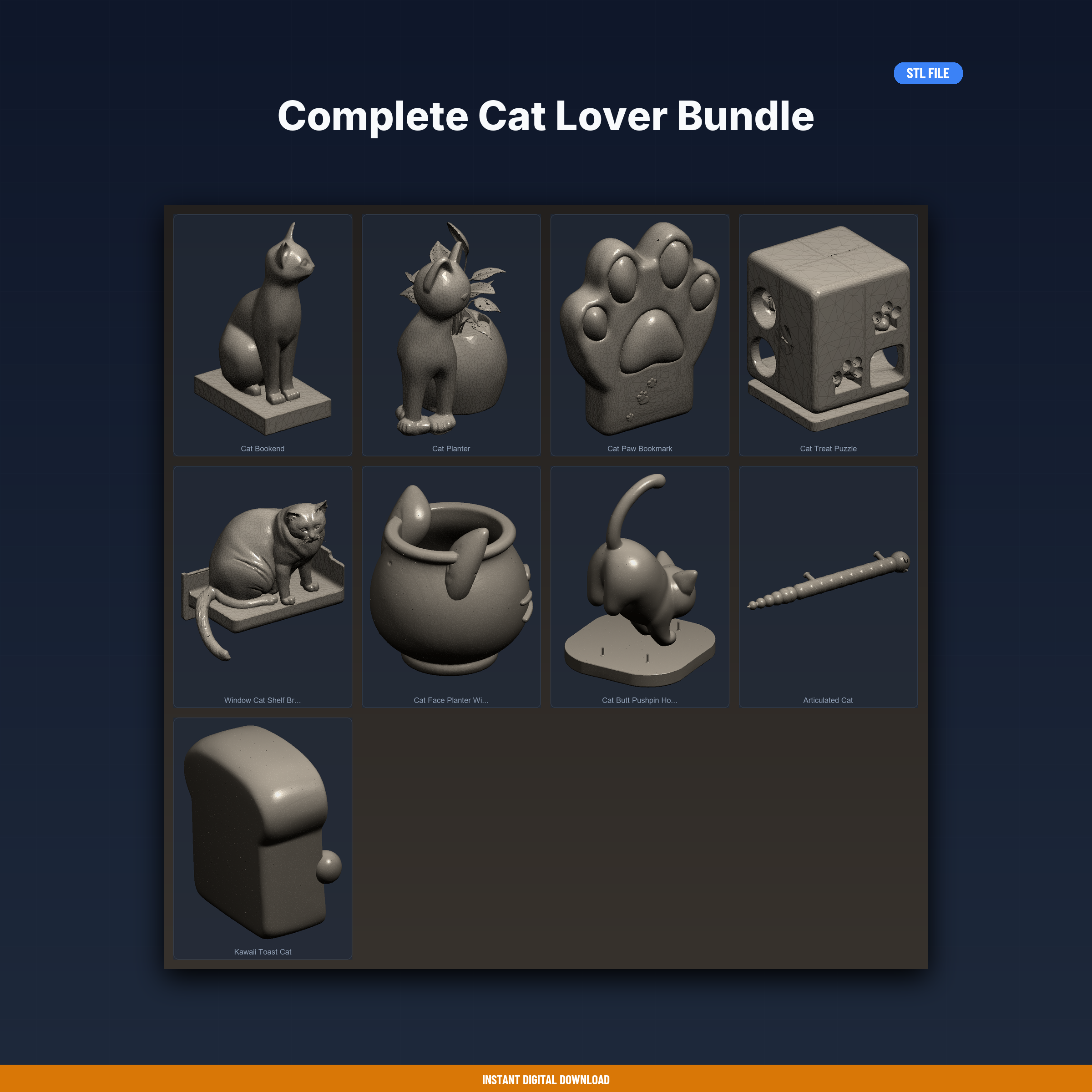 Complete Cat Lover Bundle - 9-Model STL Bundle