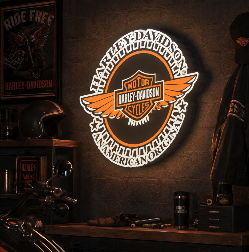 Harley Davidson LED Lightbox | Multicolor 3D Printable 3MF