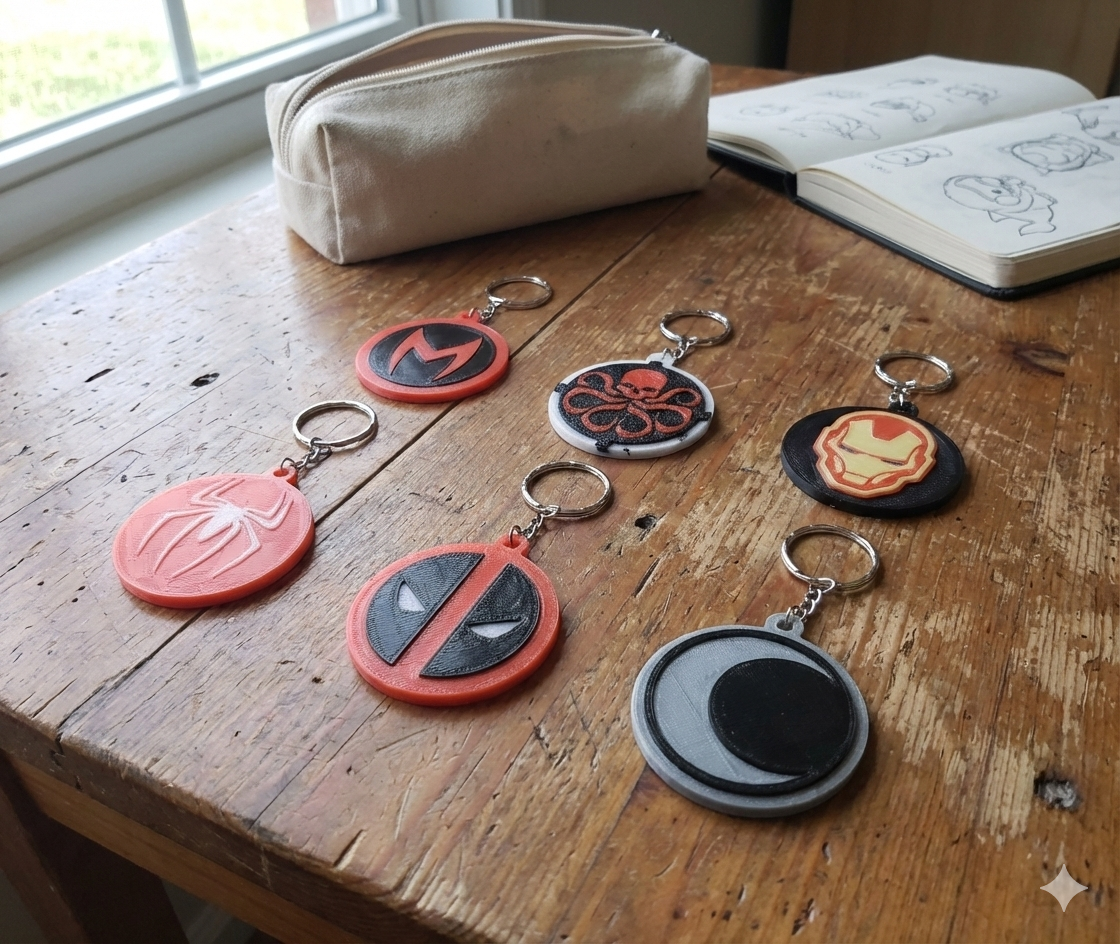 Marvel Viral Icon keychain set