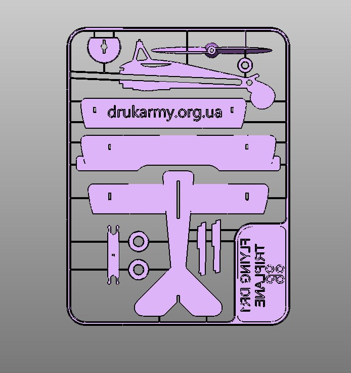 Join the DrukArmy – Support Ukraine with Your 3D Printer! German Triplane Kit Card 3D model thumbnail