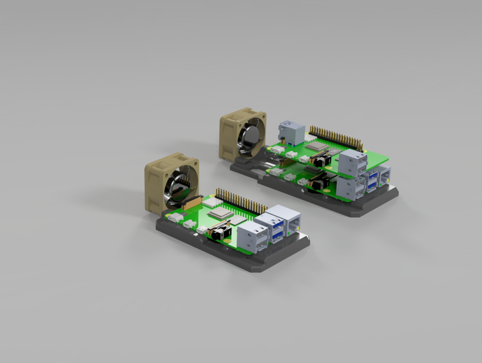 RPi Mount + 4010 Axial Fan and Waveshare USB Support