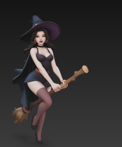 witch on a broom — thumbnail 3