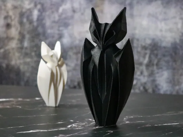 Minimalist bat sculpture