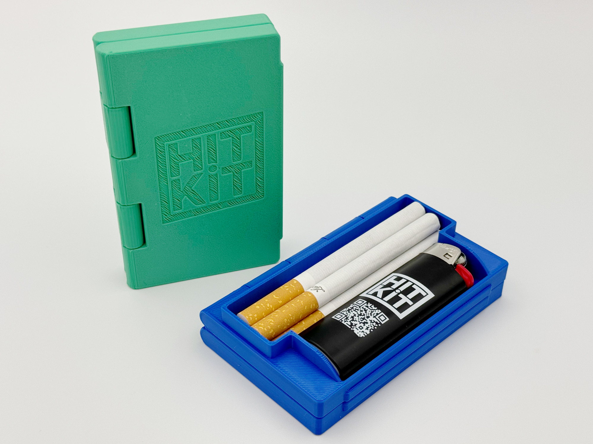 Tokédex- a clamshell cigarette/joint + lighter case