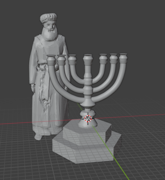 High Priest - Lighting a Menorah in the Jerusalem Temple -  כהן גדול - מדליק מנורה בבית המקדש בירושלים