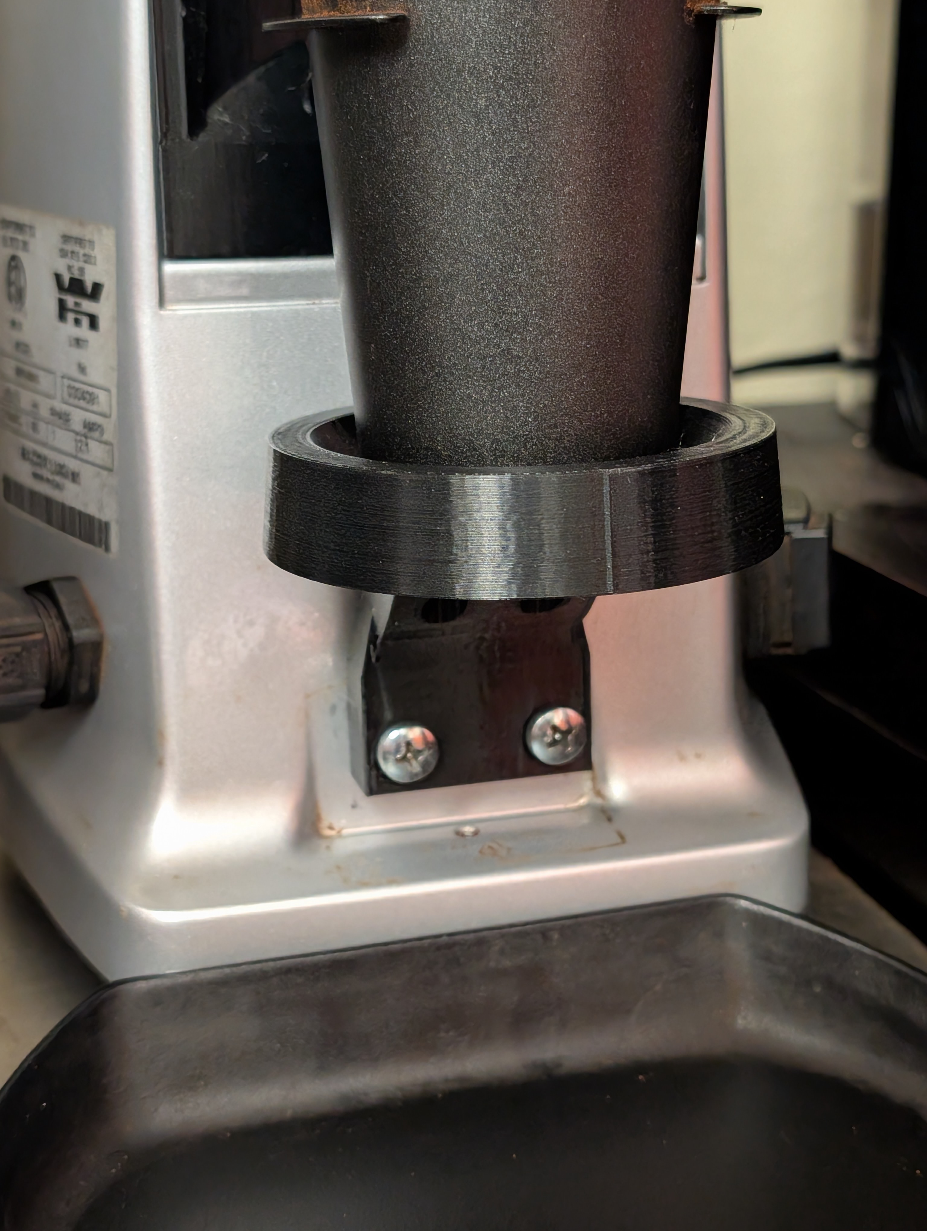 Mounting base for Mazzer Mini cup holder