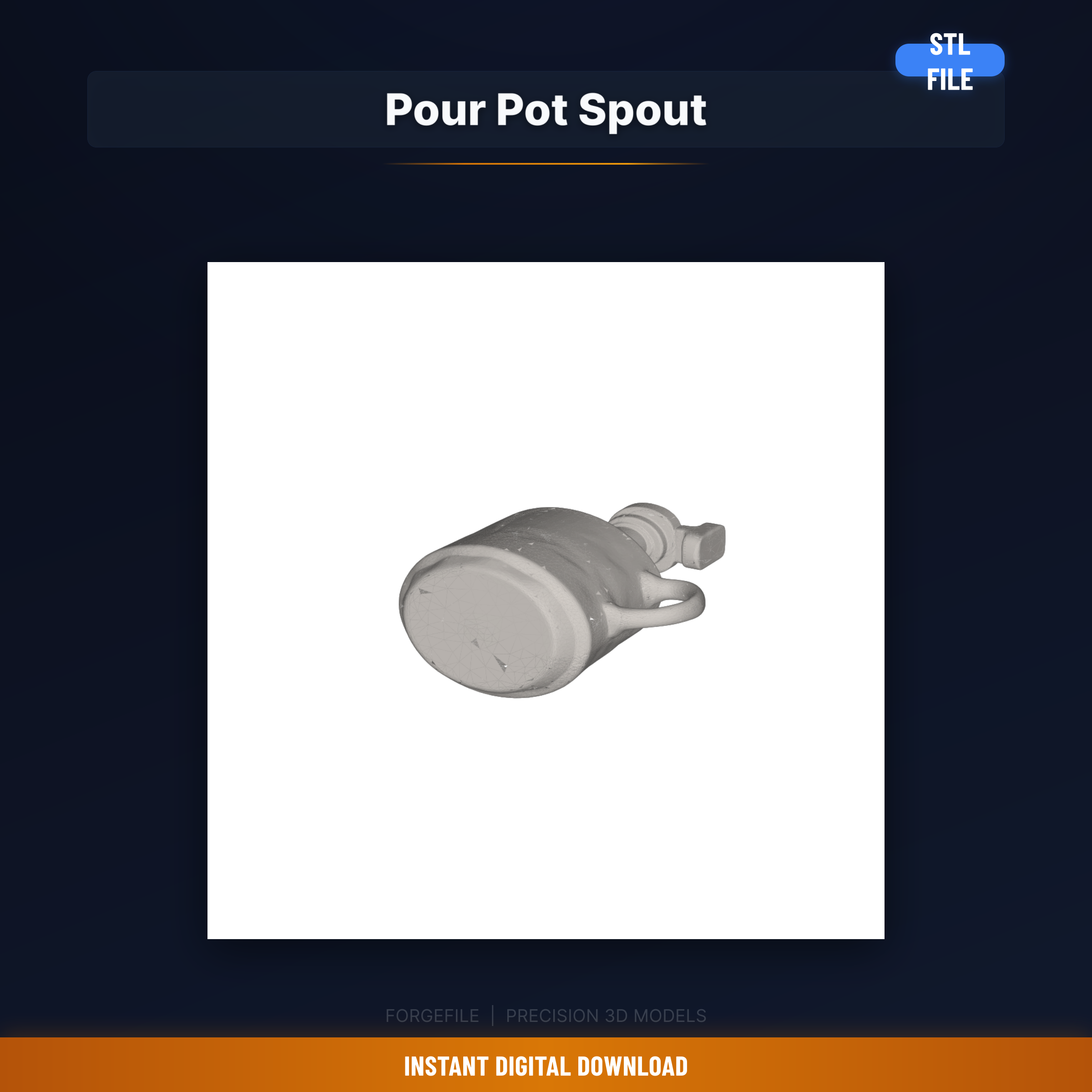 Wax Pour Pot Spout Attachment, Clip-On, Clean Pouring, Candle Making - 3D Printable STL File
