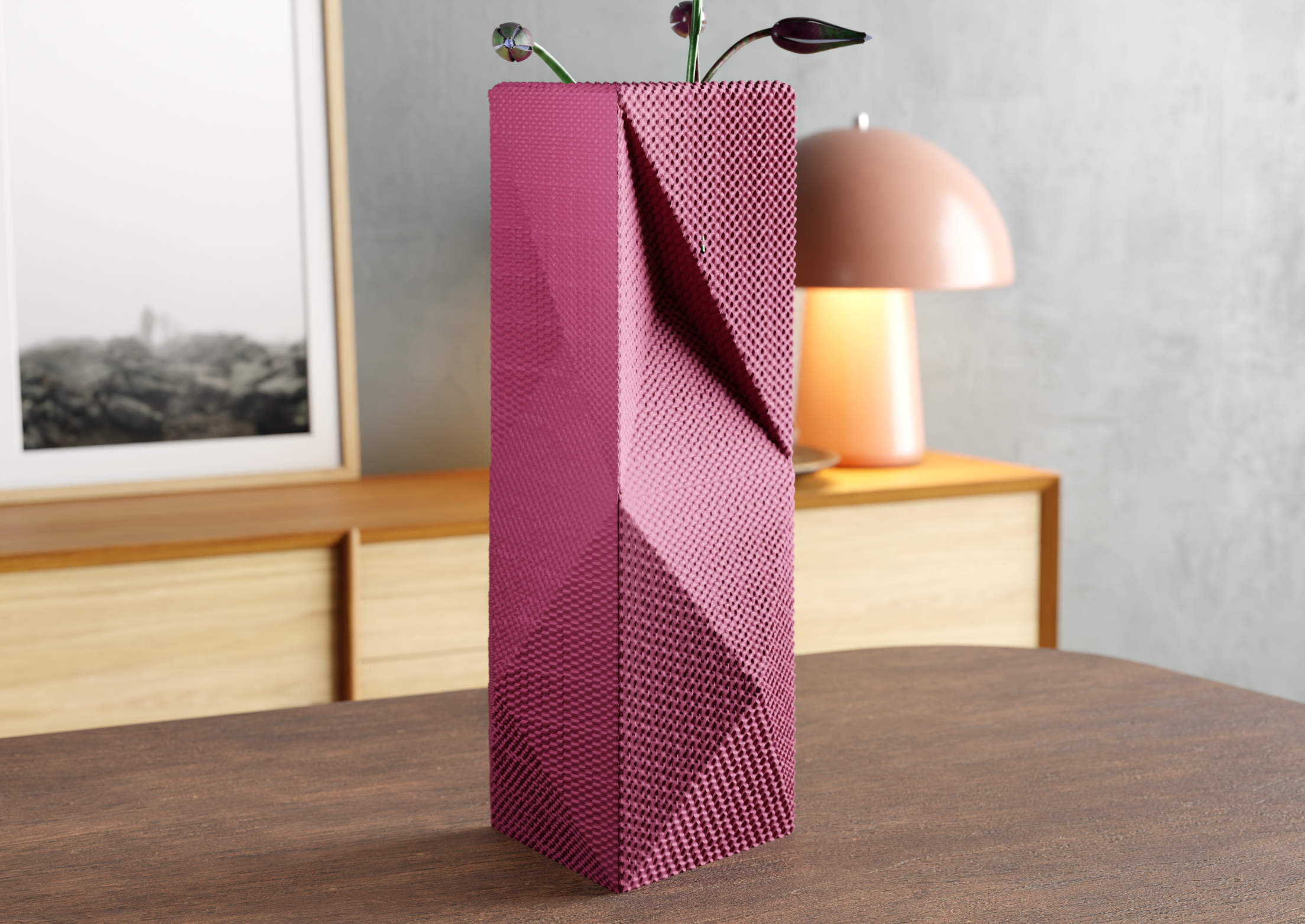 TEXTURED ORIGAMI VASE