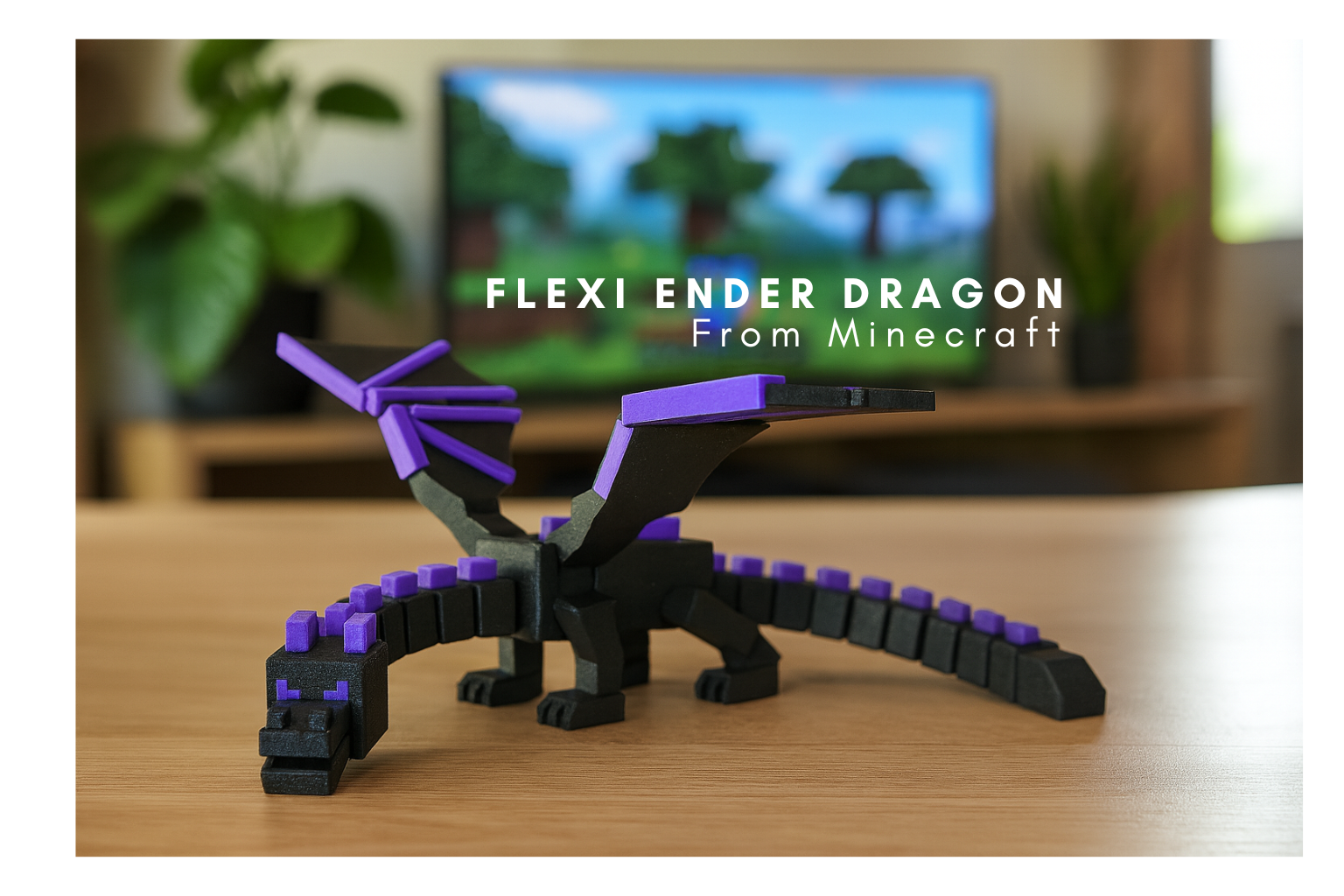 Flexi Ender Dragon Print in PLace | Minecraft Dragon | Lowk Dragon | Flexi Dragon | No Supports