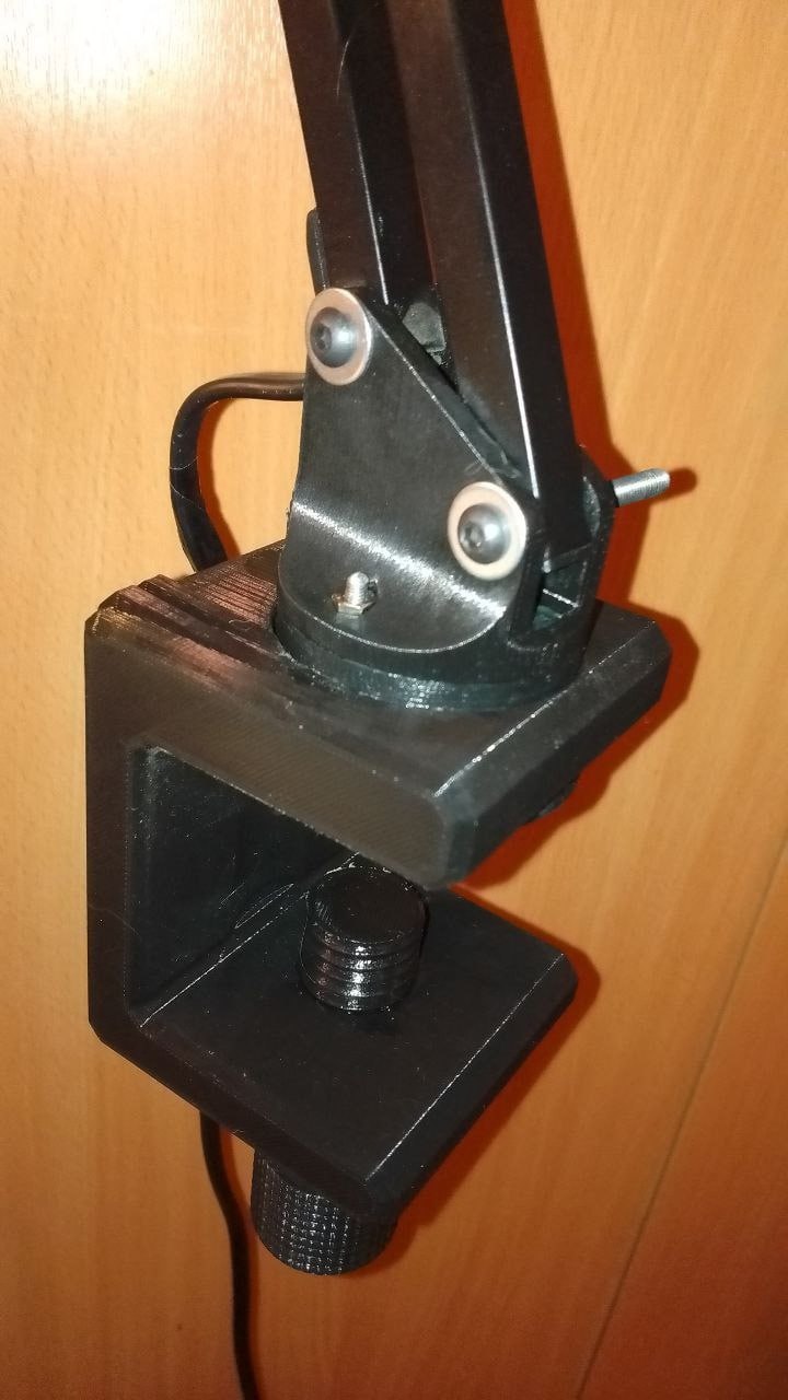 Clamp-on telescoping articulated lamp base replacement