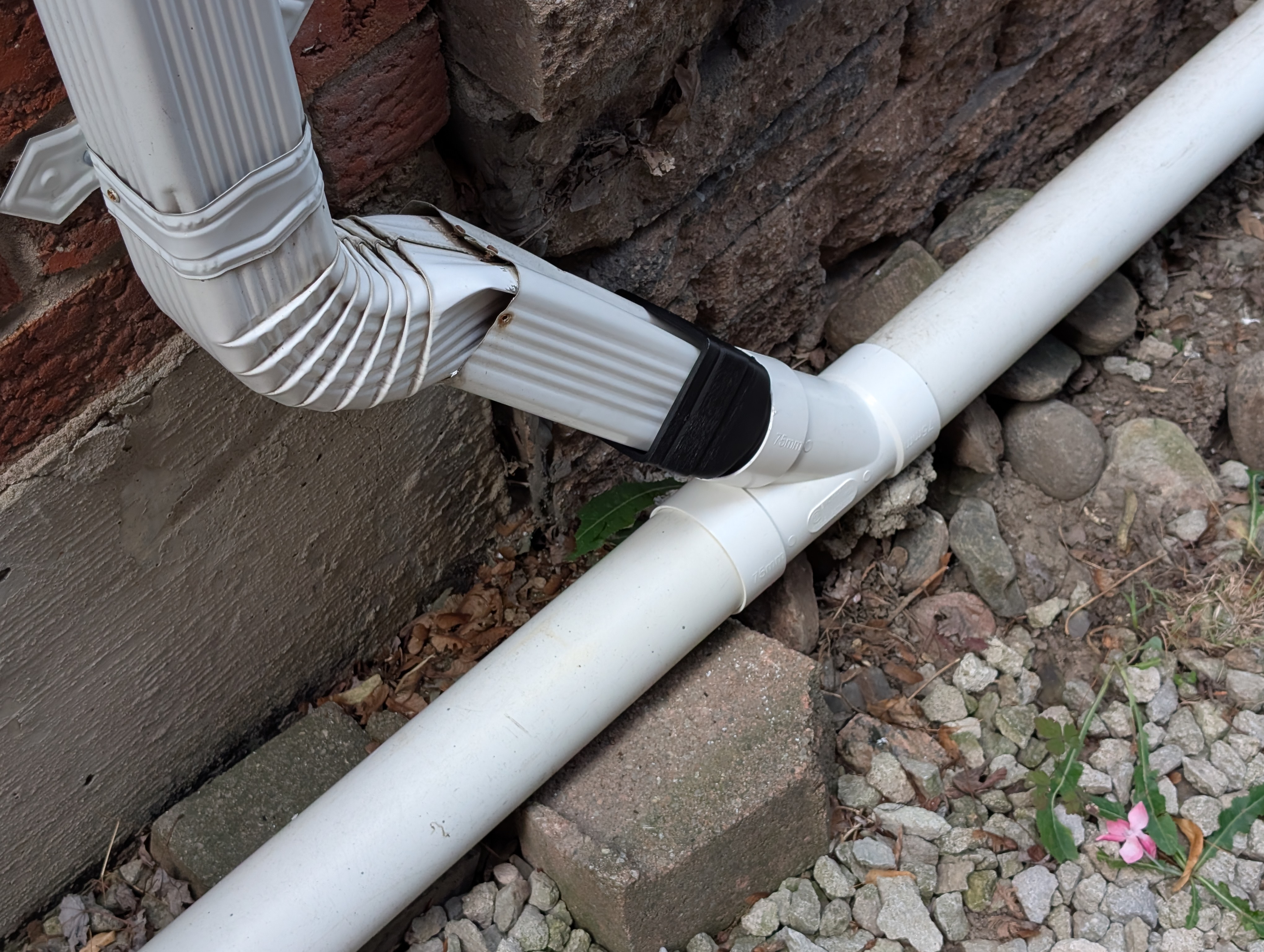3"x3" Downspout to 3" Drain Fitting