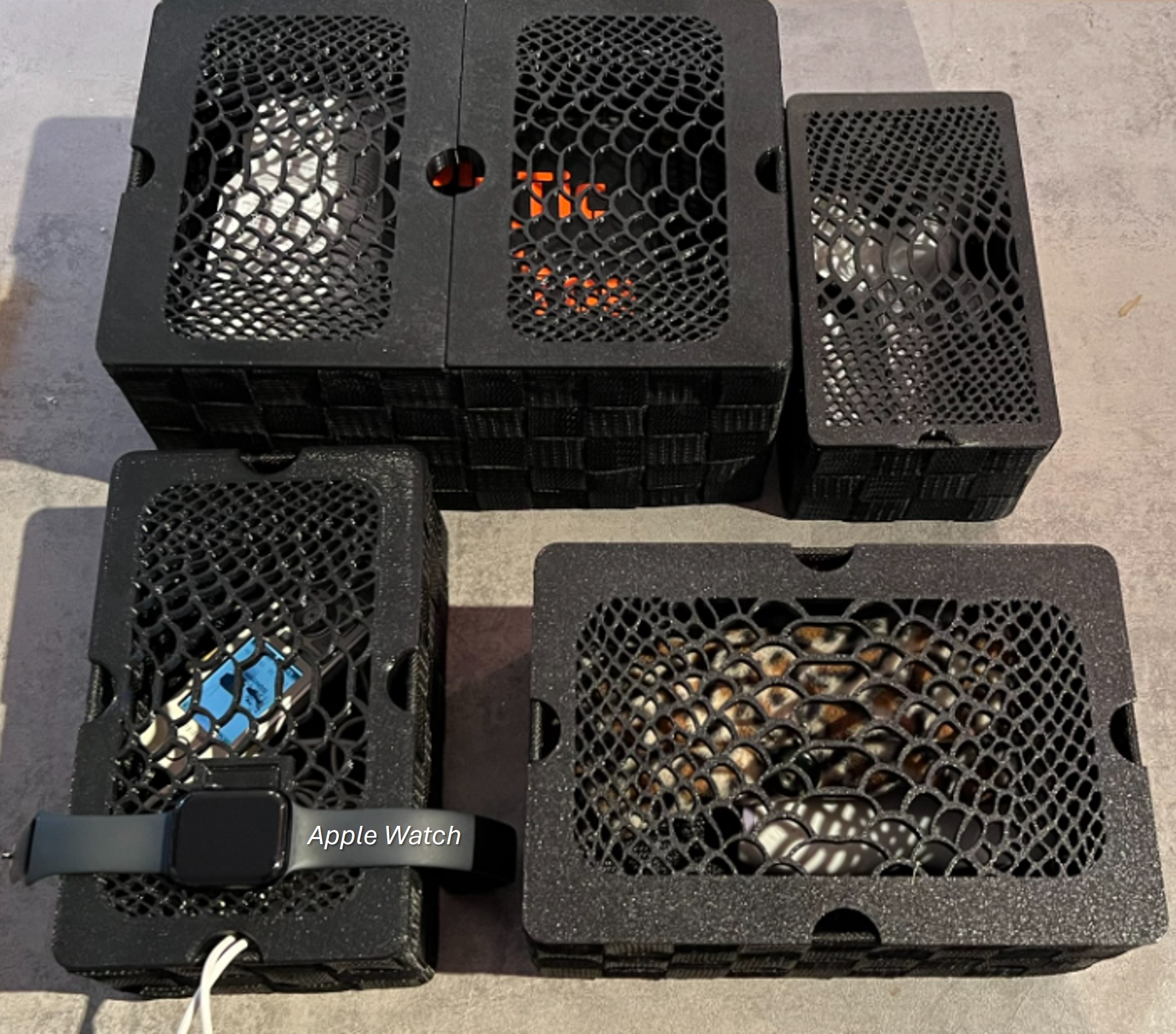 Deckel für Aufbewahrungsbox mit Optionaler Ladefunktion für Original Apple Watch MAG Ladekabel
