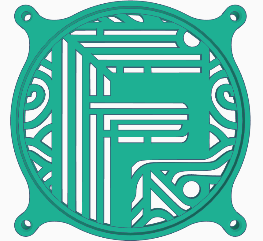 Fan cover: Letter F (120 mm)