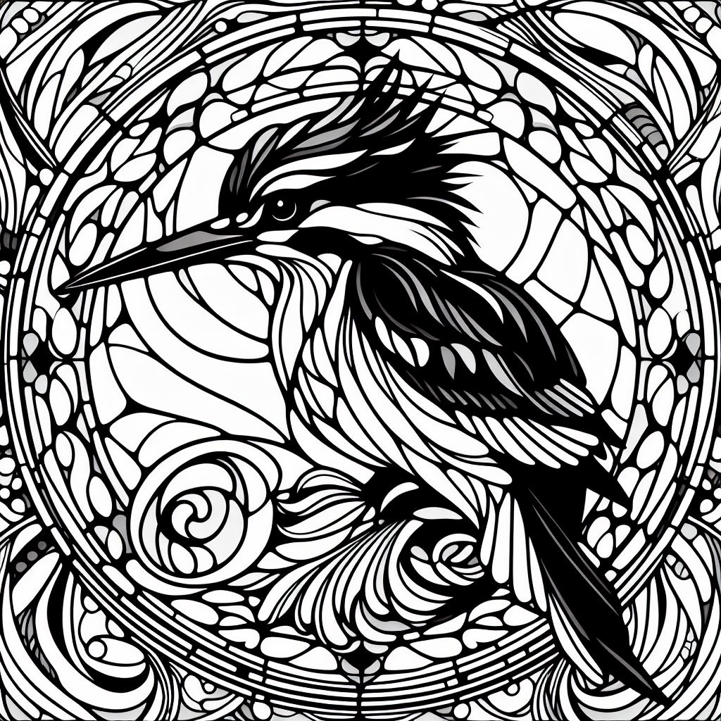 Wall art / coaster: Kingfisher (version 4)