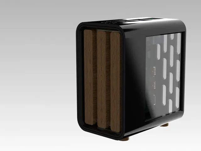 Tiny PC raspberry Pi 5 case with wooden front