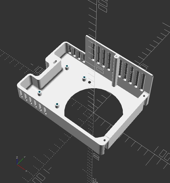 Ender 3 V2 / Pro motherboard cover for 80X25mm fan (no support) for large LM2596s