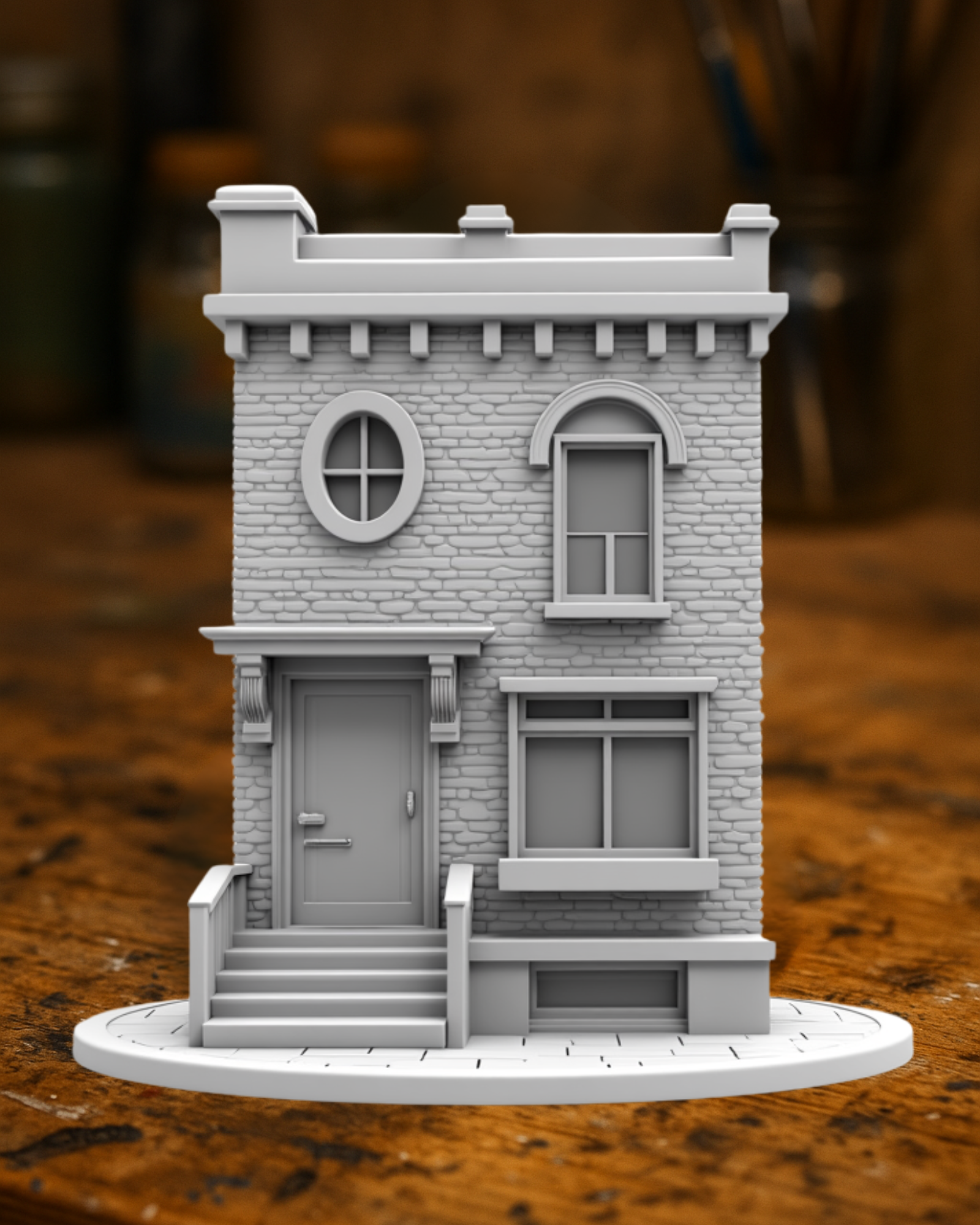 Victorian Townhouse Miniature – Stone Facade Display