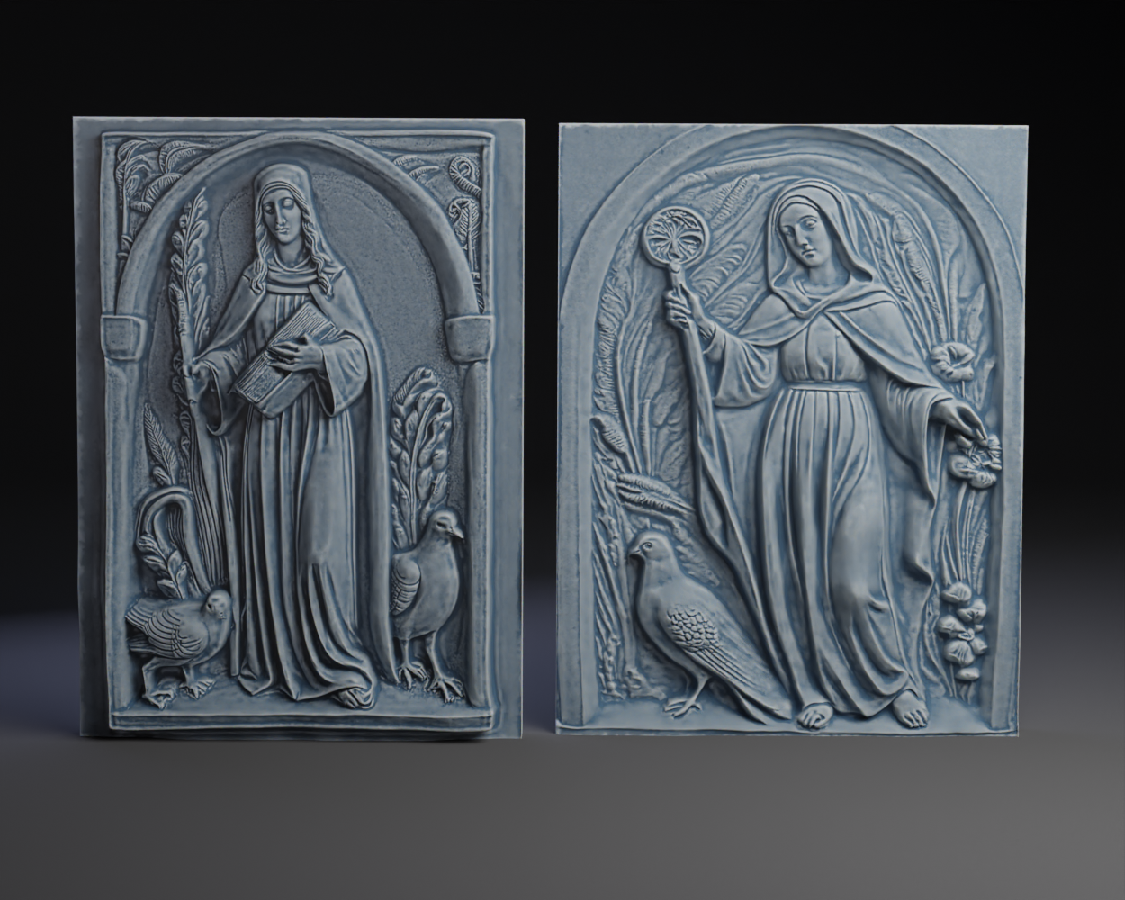 Saint Scholastica : Bas-Relief Plaques