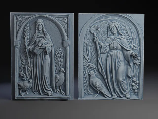 Saint Scholastica : Bas-Relief Plaques