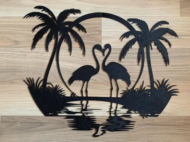 Sunset Flamingos