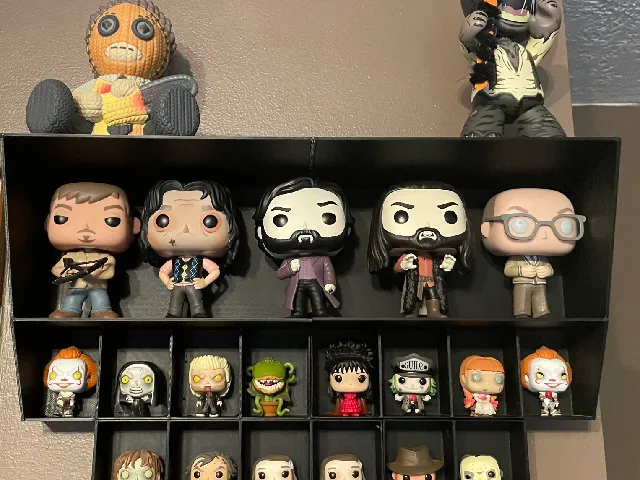 Funko mini and fullsize shelf