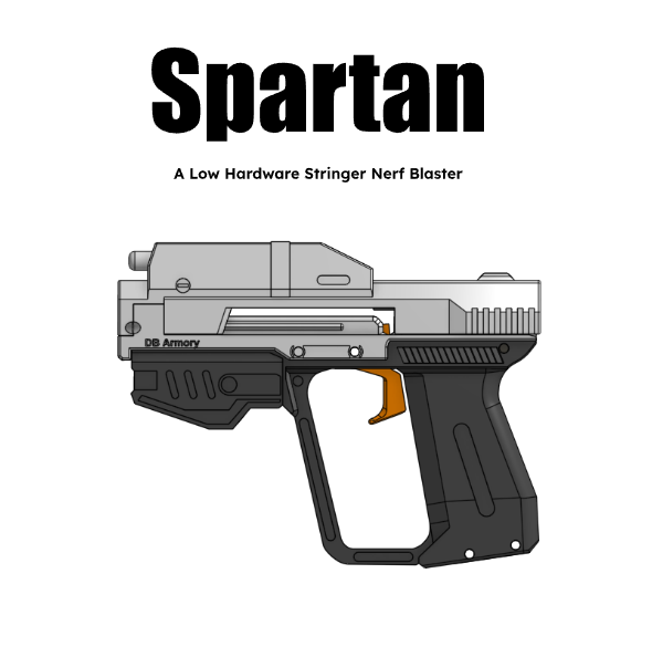 Spartan: A Low Hardware Nerf Stringer Blaster, inspired by the Halo Magnum