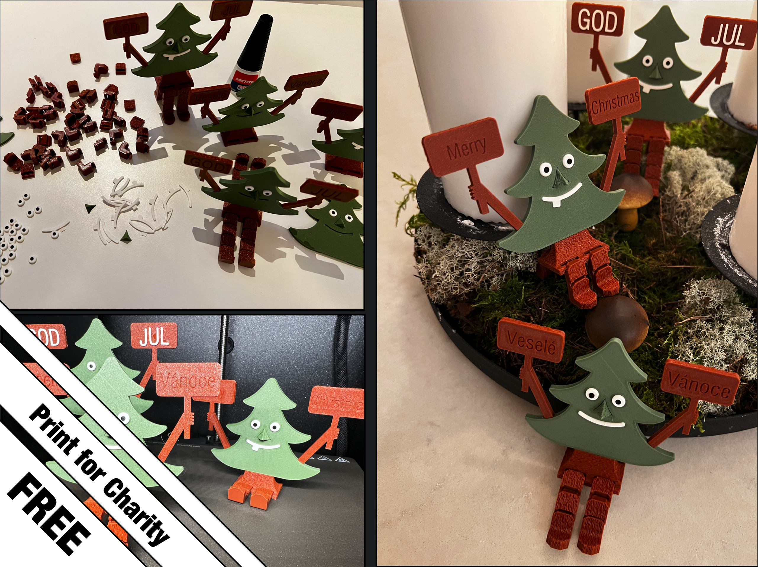 A wishing Christmas Tree Person