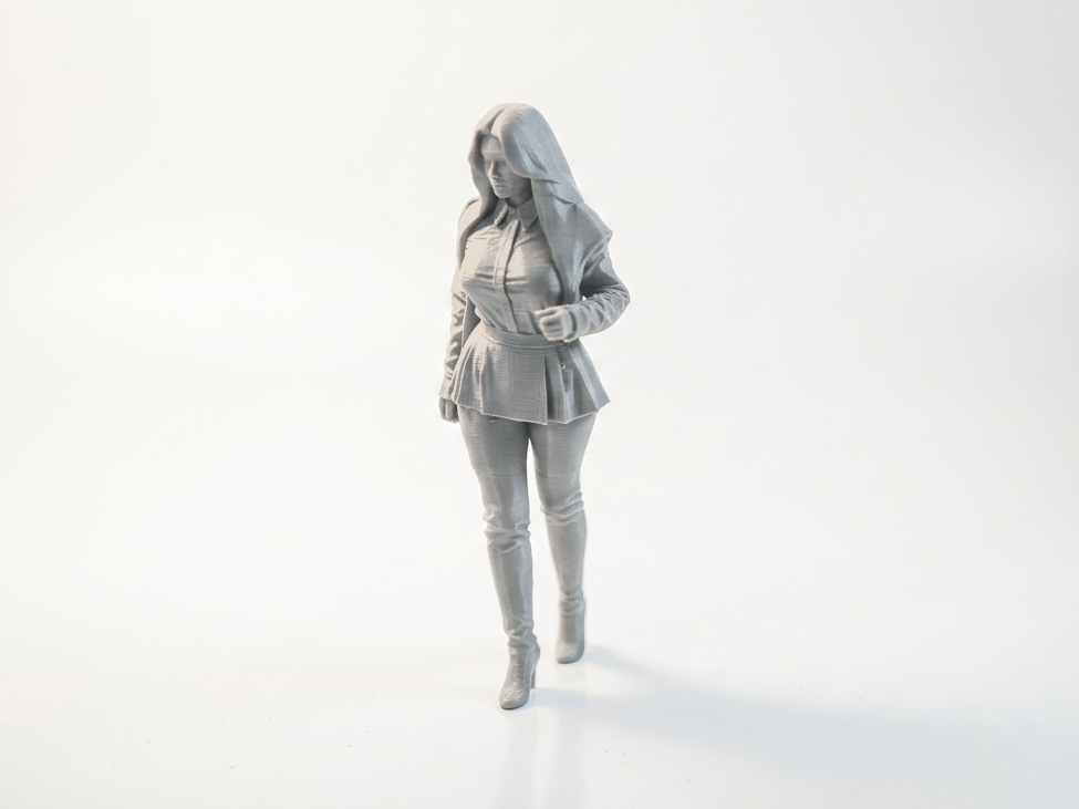 Hooded Female Figurine Character Statue 3D Printable