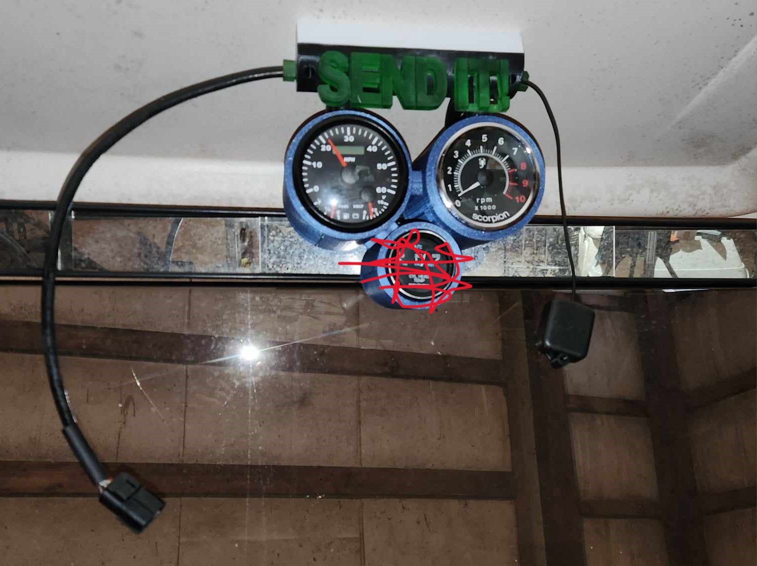 Beta V3 SEND IT! Overhead Backlit Double 85mm Gauge Pods (read