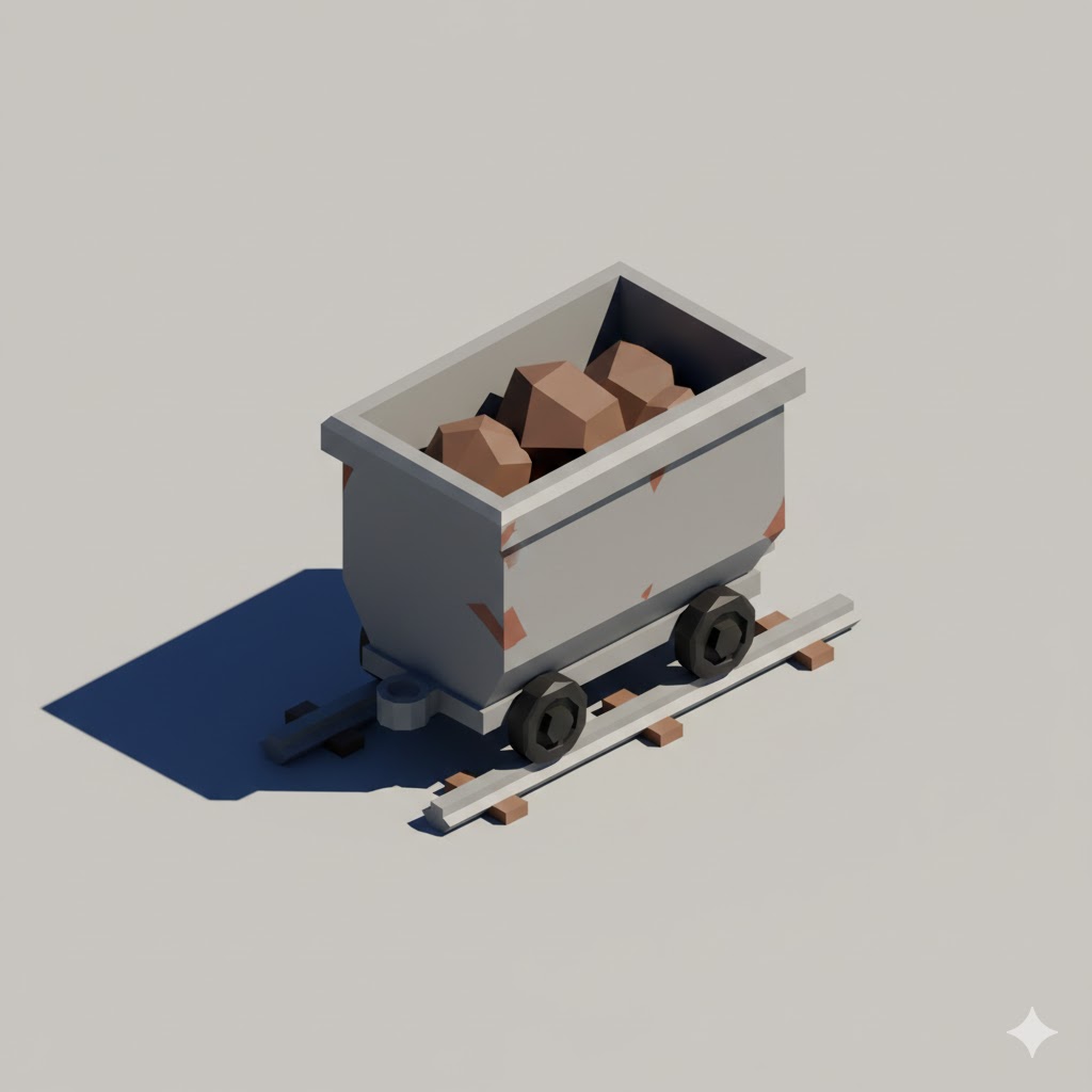 Low Poly Mine Cart