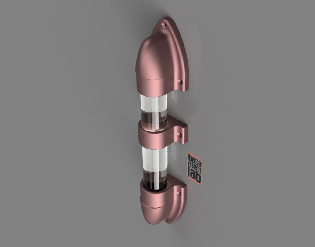 Steampunk Style - Door Pull Handle - Offset Wall Flange Ø50mm