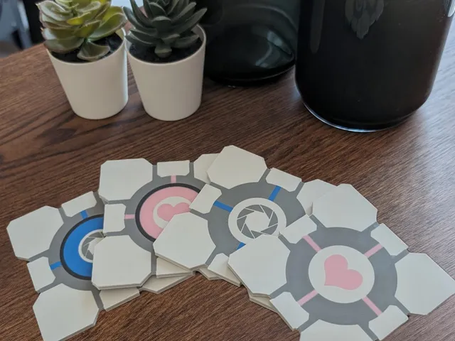 Portal Cubes Coasters (Multi-part version)
