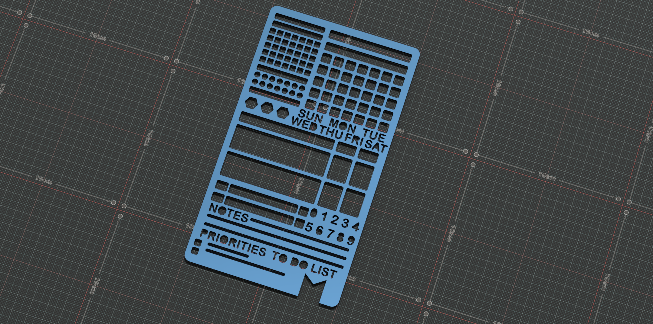 Miniatura 3 do modelo 3D Bullet Journal Stencil Template
