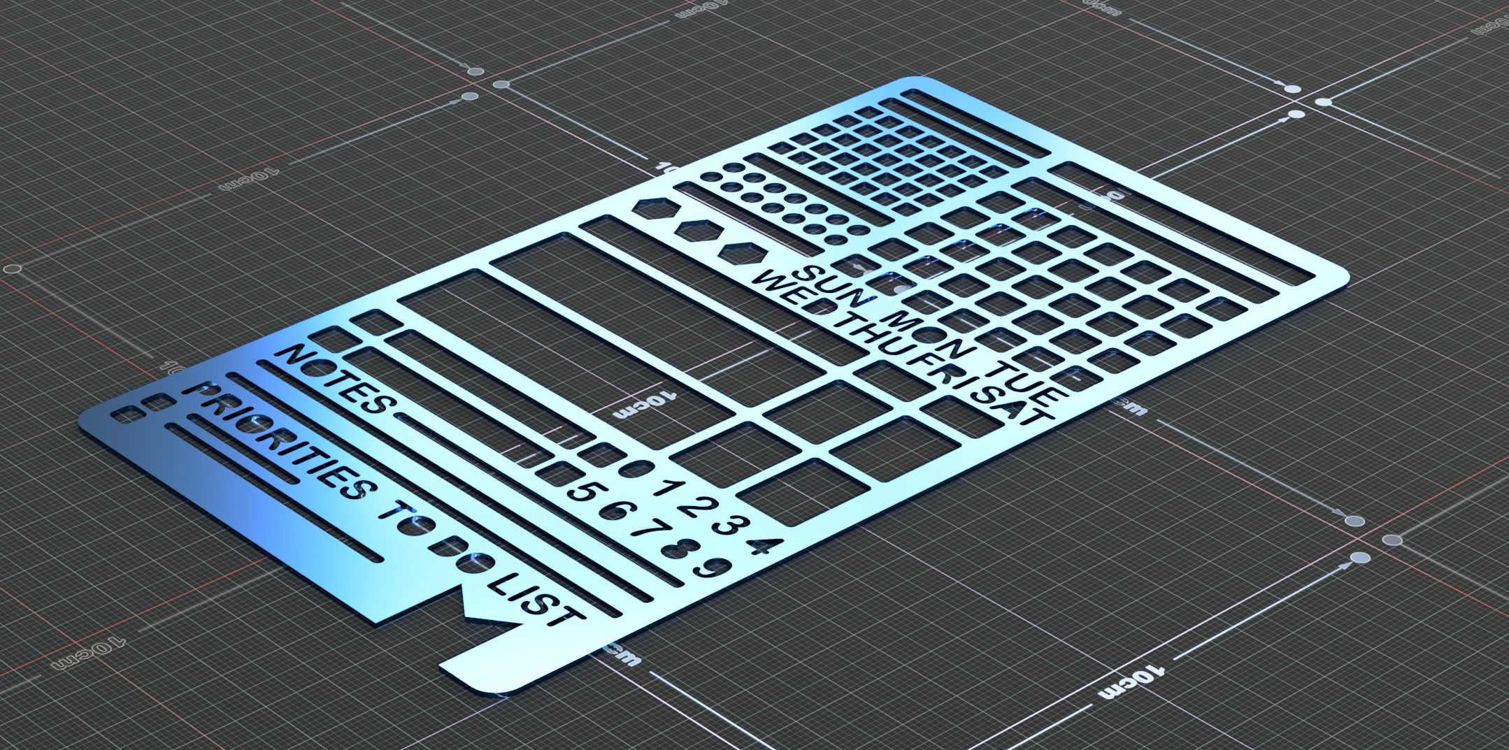 Miniatura 2 do modelo 3D Bullet Journal Stencil Template