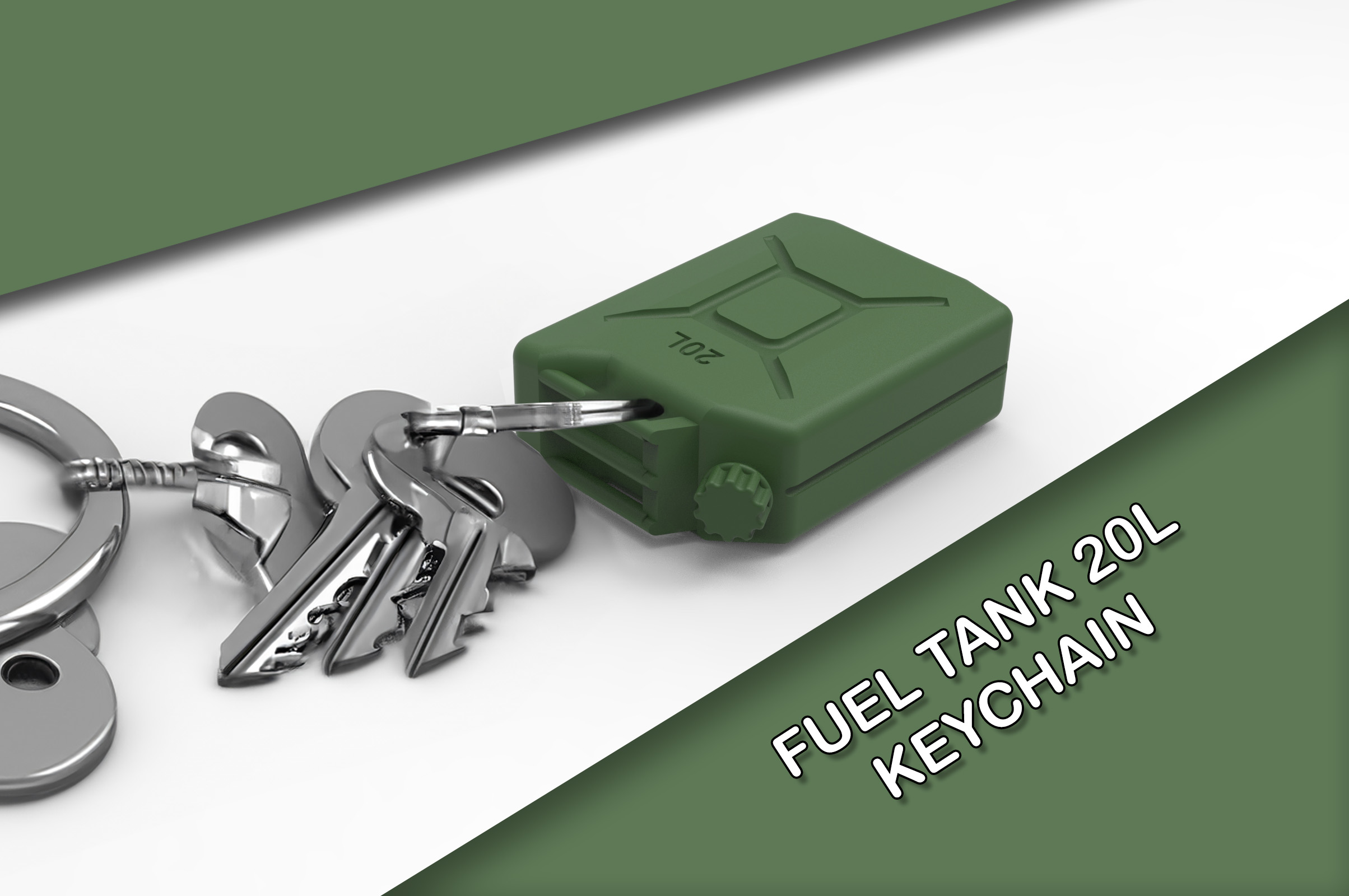 Fuel Tank 20L Keychain 3D model thumbnail